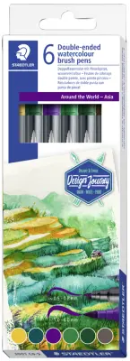 STAEDTLER pero iz dvojnih vlaken, Azija, 6-delni kartonski kovček
