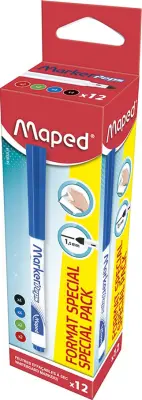 Markerji za belo tablo Maped, Peps, promocijski paket 12 kosov