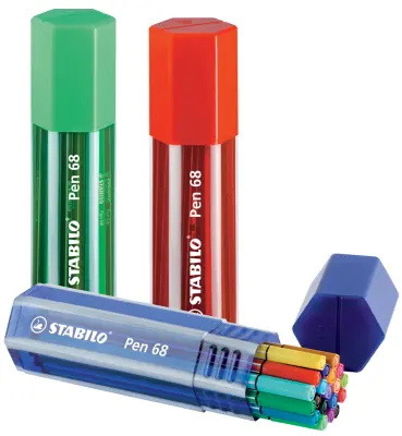 STABILO fiber pen pen 68, velika škatla za peresa 20, različne barve