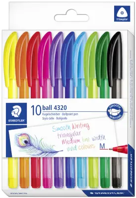 Kemični svinčnik STAEDTLER ball 4320 M, kartonska škatla 10 kom