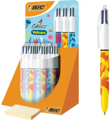 BIC izvlečni kemični svinčnik 4 barve velur, 30 zaslon