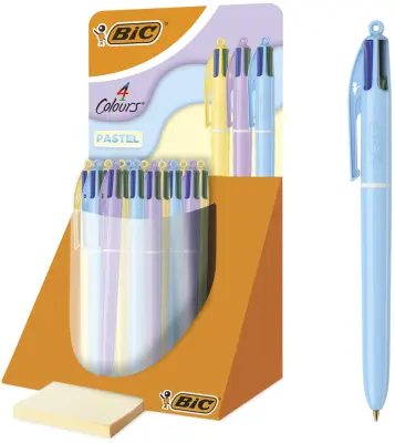 BIC izvlečni kemični svinčnik 4 barve pastel, zaslon 30
