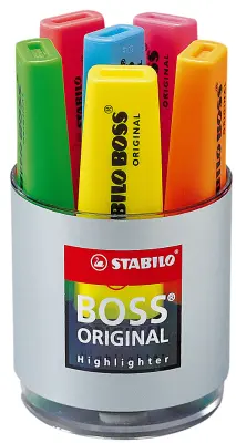 STABILO osvetljevalec BOSS ORIGINAL, okrogla škatla 6 kom