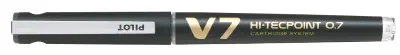 Roler PILOT Hi-Tecpoint V7, za ponovno polnjenje, črn