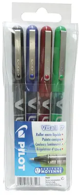 PILOT roler V Ball VB 7, etui 4, različne barve