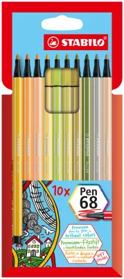 STABILO fiber pen pen 68, kartonska škatla za 10, nove barve