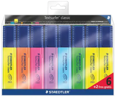 Osvetljevalec STAEDTLER, Textsurfer classic, 6 + 2 GRATIS