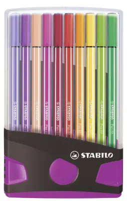 STABILO fiber pen pen 68, 20 ColorParade, sivo/roza