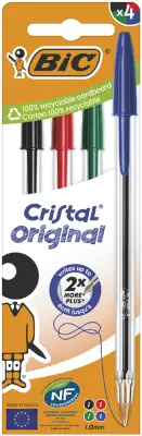 Kemični svinčnik BIC Cristal Original, sortirano, kartonska škatla 4