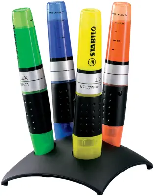 STABILO osvetljevalec LUMINATOR, set 4 plastičnih pogrinjkov