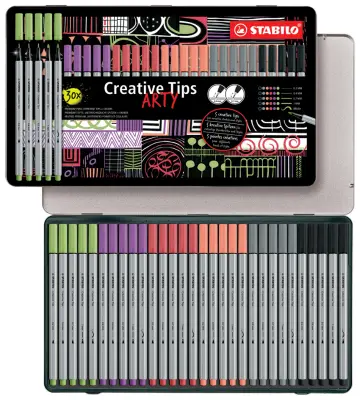 STABILO Creative Tips ARTY PASTEL, kovinsko ohišje 30
