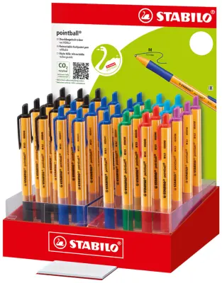 Izvlečni kemični svinčnik STABILO pointball, škatla z 32 zasloni