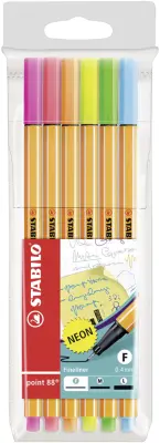 STABILO Fineliner point 88, plastično ohišje 6, neon barve