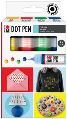 Marabu Dot Color Dot Pen, 4 x 25 ml, različne barve