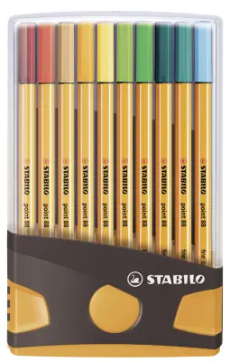 STABILO Fineliner point 88, 20 ColorParade, sivo/oranžna