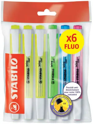 STABILO osvetljevalec swing cool FLUO, ekološko pakiranje 6 kom