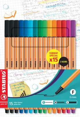STABILO fineliner point 88, kartonska škatla 15
