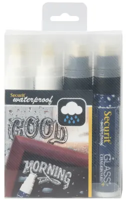 Securit kredasti flomastri WATERPROOF LARGE, zaboj 4, sort