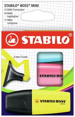 STABILO osvetljevalec BOSS MINI, kartonska škatla za 3 št