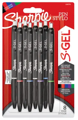 Sharpie gel pisalo S-GEL, 0,7 mm, sortirano, pretisni omot 8 kom.