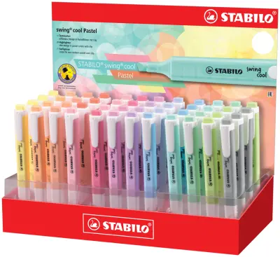 STABILO osvetljevalec swing cool pastel, box display 48