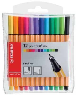 STABILO Fineliner point 88 Mini, plastični kovček 12
