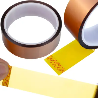 Rosfix Kapton Trak 50 mm – Toplotno Odporen, Silikonsko Lepilo, 0,05 mm x 30 m | Do 240°C, Antistatičen