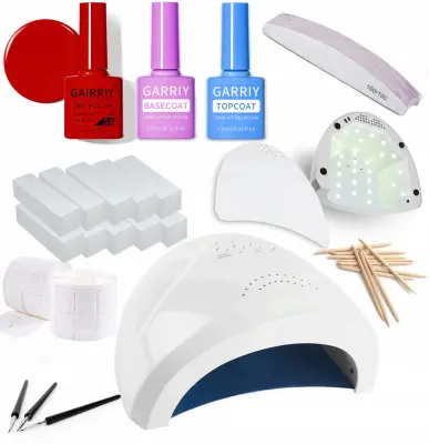 Set: UV lampa 24/48W Rosfix ,,Bela princesa'' + 3x hibridni laki - baza, top, rdeča + leseni palčki + 10x bloki + 10x pilniki + 500 kosov vatiranih bl