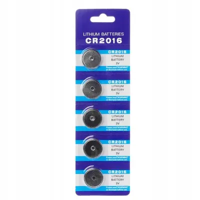 Rosfix Litijeva Baterija CR2016 – 3V, 220 mAh, Ø20×1,6 mm | Set 5 Kosov, Za Ure, Daljince, Tipkovnice