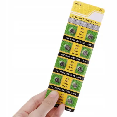 Rosfix Alkalna Baterija AG3 / LR41 – 1.55V, Ø7.9 mm, Višina 3.6 mm, Set 10 Kosov | Za Elektronske Naprave