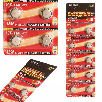 Rosfix Set Alkalna Baterija LR44 / AG13 – 1,5V, Ø11,6 mm, Višina 5,4 mm | 10 Kosov, Visoka Zanesljivost