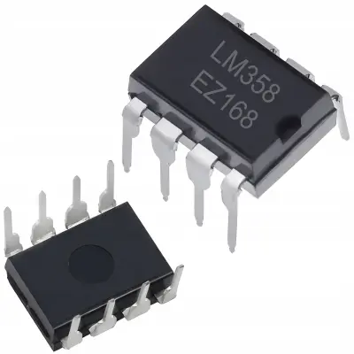 Rosfix LM358 Ojačevalnik – Dvojni Operacijski Ojačevalnik, 3–32V, Nizka Poraba, 2 Kosa | Standardni Pinout