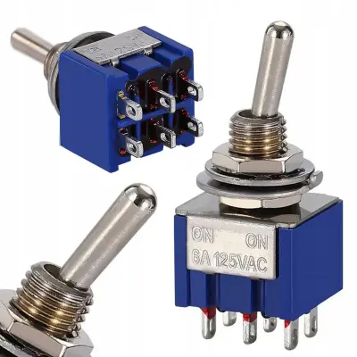 Rosfix MTS-202 Preklopno Stikalo ON-ON – 6 Kontaktov, 3A 250V / 6A 125V, Za Spajkanje | -25°C~85°C