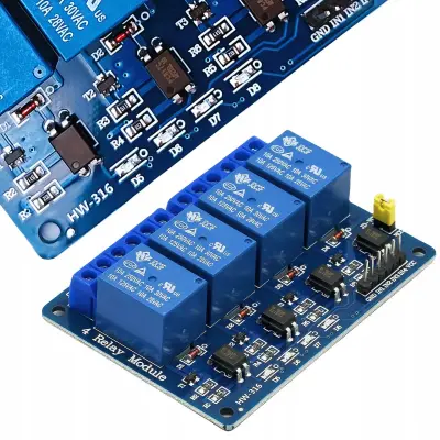 Rosfix Modul Releja 4-Kanalni 5V – Za Arduino, Optronska Izolacija, 10A, 72×50×19 mm | SPDT, 100.000 Ciklov
