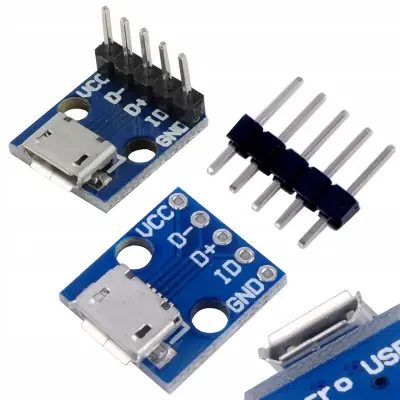 Rosfix Micro USB 5-Pinski Priključek – Vgrajen na PCB, Kompakten, Za Polnilce in DIY Projekte