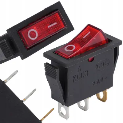 Rosfix KCD3 Preklopno Stikalo – ON-OFF, 15A 250V, 3 Kontakti, Osvetljeno | Za AC in DC Napajanje
