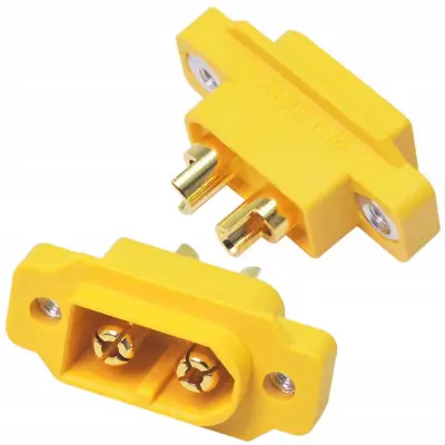 Rosfix Konektor XT60E-M – Moški Vtič za Ploščo | 30A, 12–14 AWG, Nylon, 20,5 mm, M2,5, 120°C