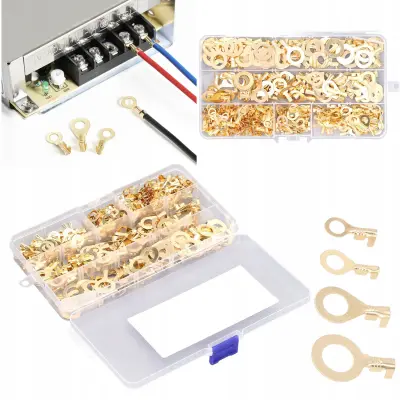 Rosfix Set Obročastih Konektorjev M5–M10 – 300 Kos, Medeninasti, Visoka Prev. | V Etuiju, Odp. na Oksidacijo