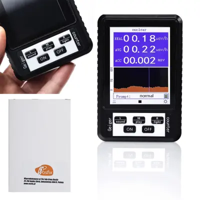 Rosfix XR1 BR-9B Števec Sevanja Geigerjev – Digitalni Zaslon, 0,01 μSv/h, USB, 106×70×30 mm | AA Baterije