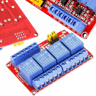 Rosfix 4-Kanalni Relejni Modul – 5V H/L, 10A, Za Arduino, Z Diodno in Optično Izolacijo | DIY Projekti