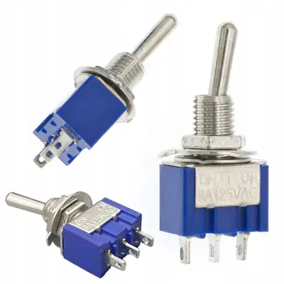 Rosfix MTS103 Preklopno Stikalo – ON-OFF-ON Hebel, 3A 250V / 6A 125V, 3 Položaji | Za Spajkanje