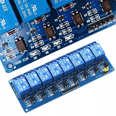 Rosfix 8-Kanalni Relejni Modul – Optyčna Izolacija, 24V, SPDT, 10A, 137×57×19 mm | Za Arduino in MCU