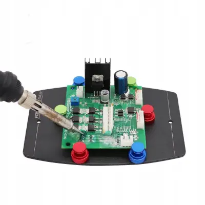 Kovinski magnetski nosilec za montažo pri spajkanju PCB (tiskana vezja + 6x magnet)