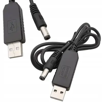 Rosfix Pretvornik USB DC 5,5x2,1 mm – 5V na 12V Step Up | 1A, 100 cm Kabel, Za Usmerjevalnike
