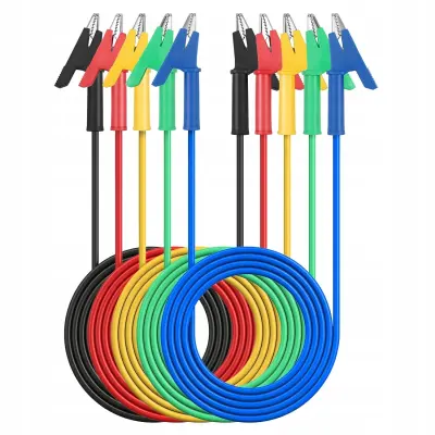 Rosfix Merilni Kabel s Krokodilko – 1000V, 15A, 100 cm, 4 mm, Silikonska Izolacija, Črn | 1 Kos