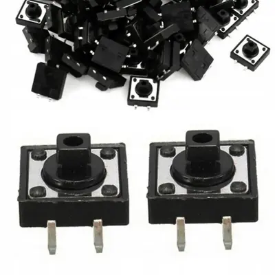 Rosfix Set Taktno Stikalo 12x12 mm – Višina 7 mm, 2 Kosa | Za Elektronske Naprave, Visoka Natančnost