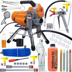 Mega komplet barvne naprave Rosfix Tornado RT2 UltraSpray 1800W 22MPA 2,2L/min z dodatki