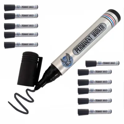 Rosfix Set Črnih Markerjev – 12 Kos, 14 cm Dolžina, Močna Pigmentacija | Za Dom, Pisarno in Šolo