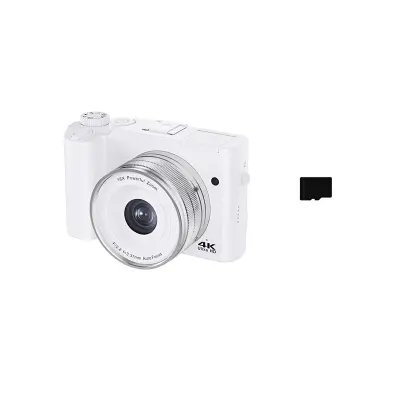 DC218T 4K kamera z dvojno lečo in 32 GB pomnilniške kartice (bela)