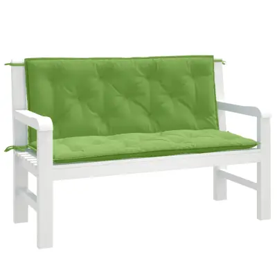 The Living Store Blazina za vrtno klop 2 kosa melanž zelena 120x50x7 cm blago - Blazina Za Vrtno Klop